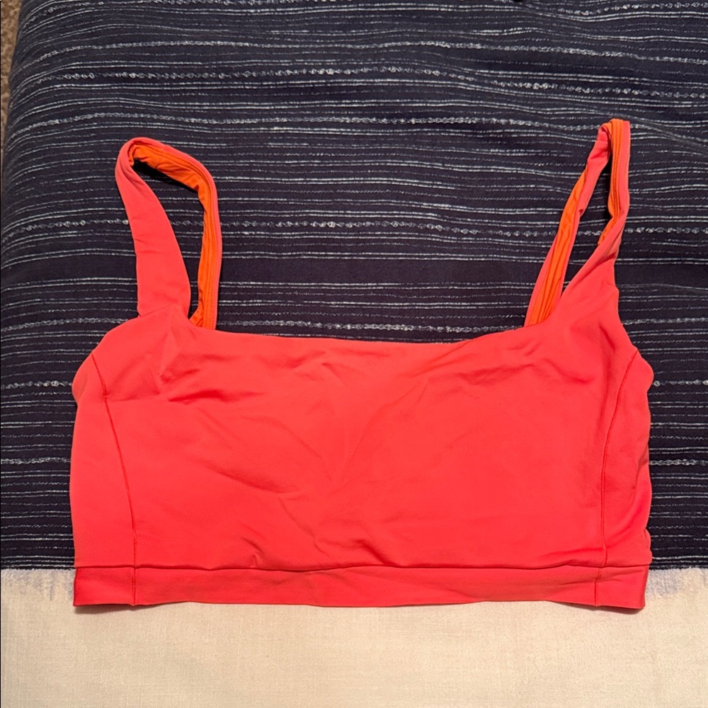 Left On Friday Vibrant Coral Bikini Top